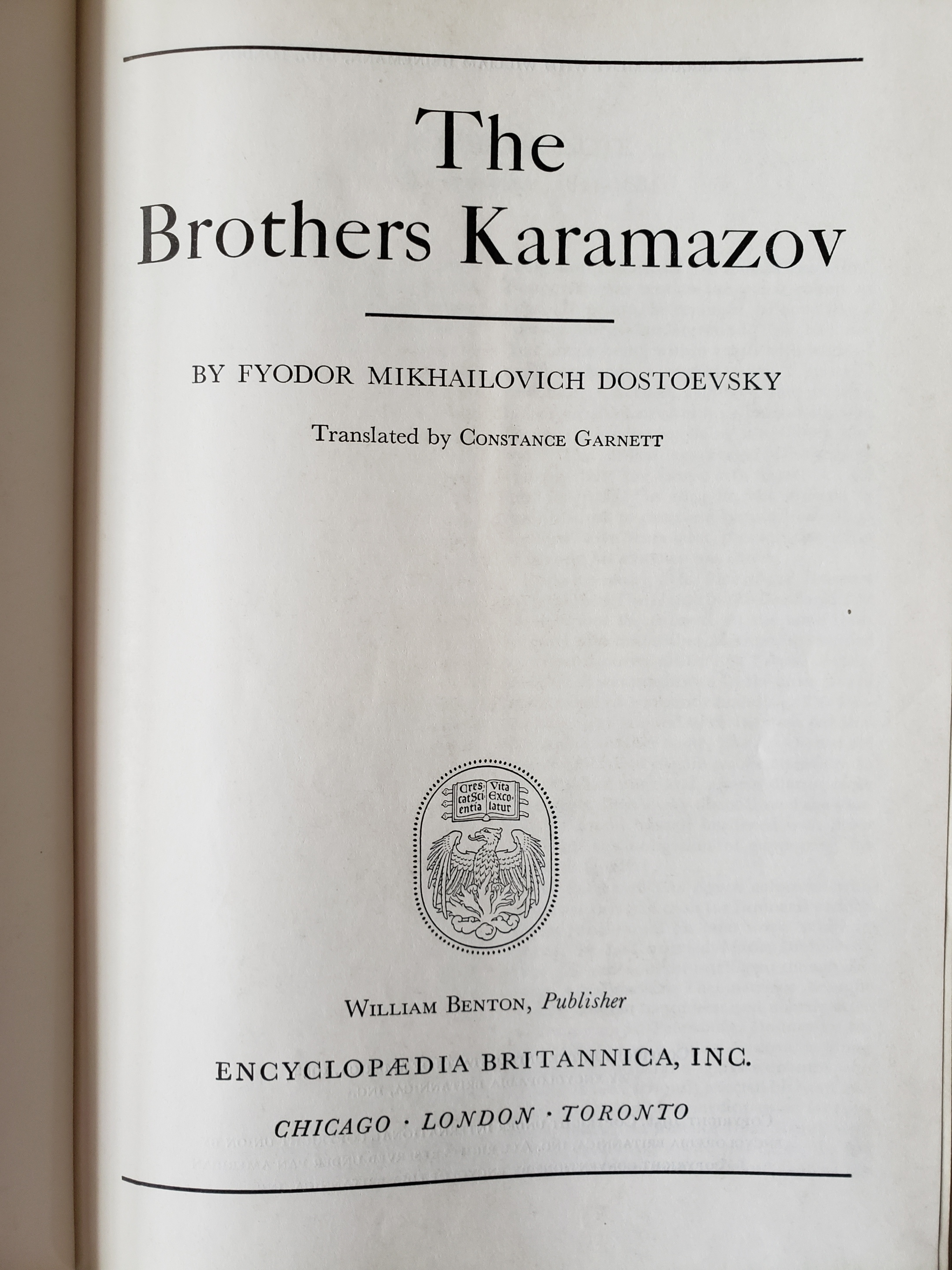 Brothers Karamazov, Britannica ed